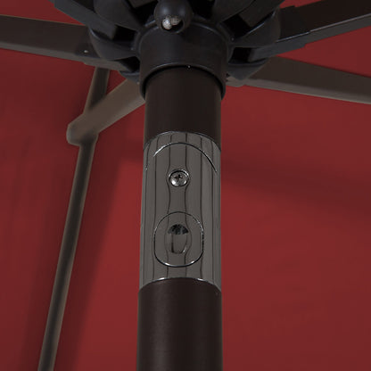 Parasol de patio Lopes de 9 pieds avec base en finition bronze et support de poids inclus