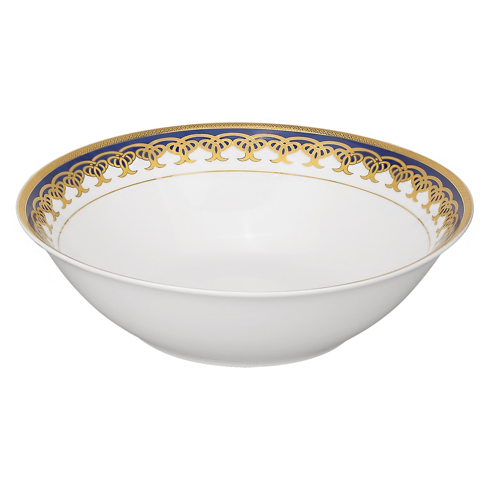 Service de table en porcelaine Lorren Home Trends, 57 pièces, aux accents dorés et bleus