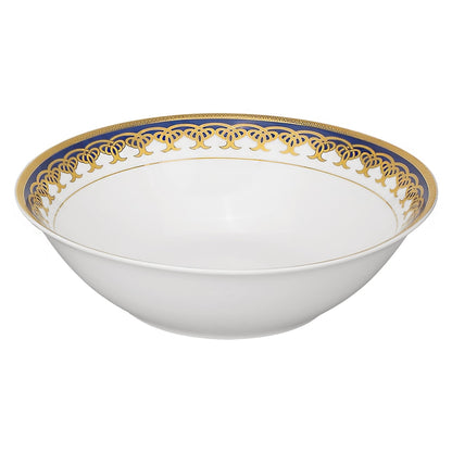 Service de table en porcelaine Lorren Home Trends, 57 pièces, aux accents dorés et bleus