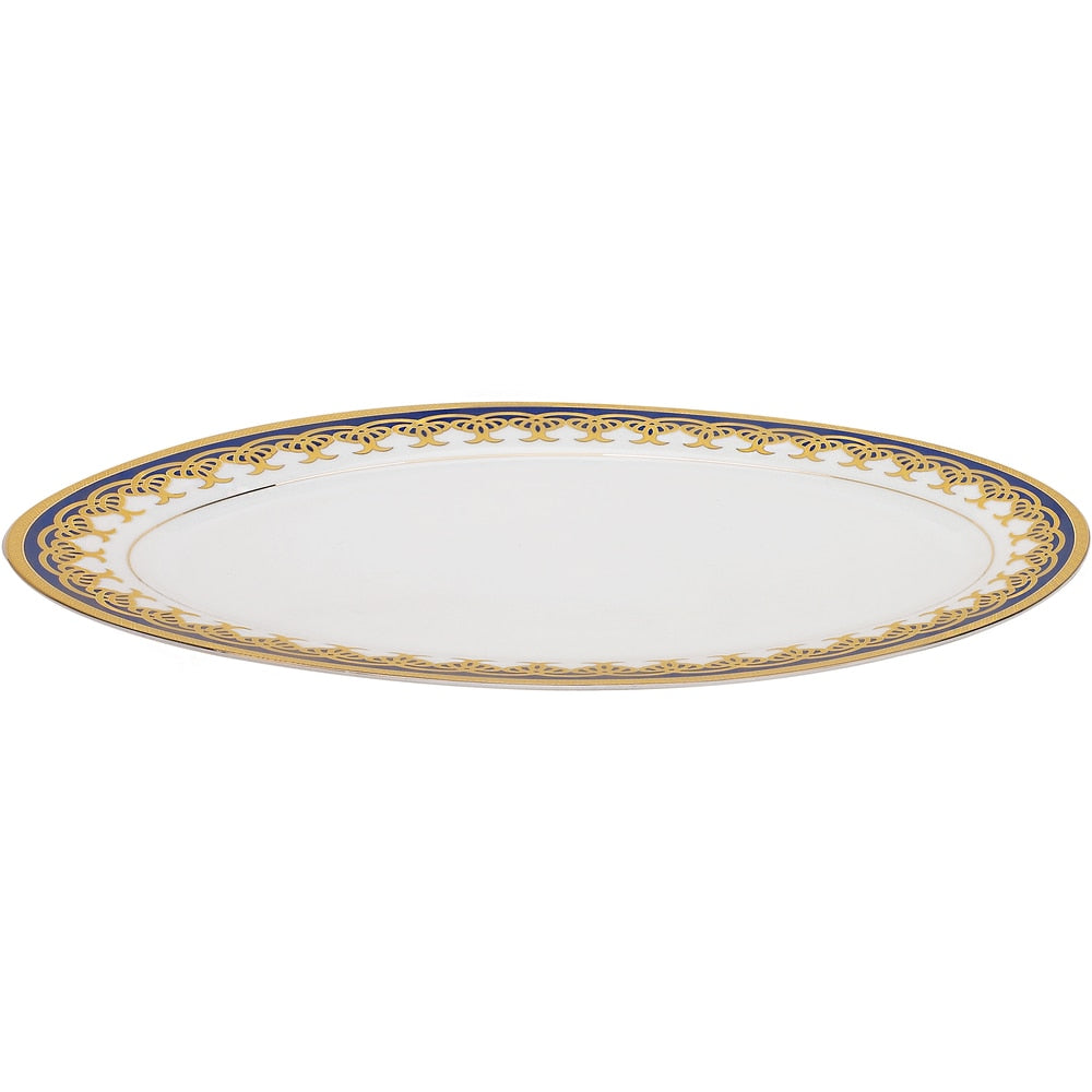 Service de table en porcelaine Lorren Home Trends, 57 pièces, aux accents dorés et bleus