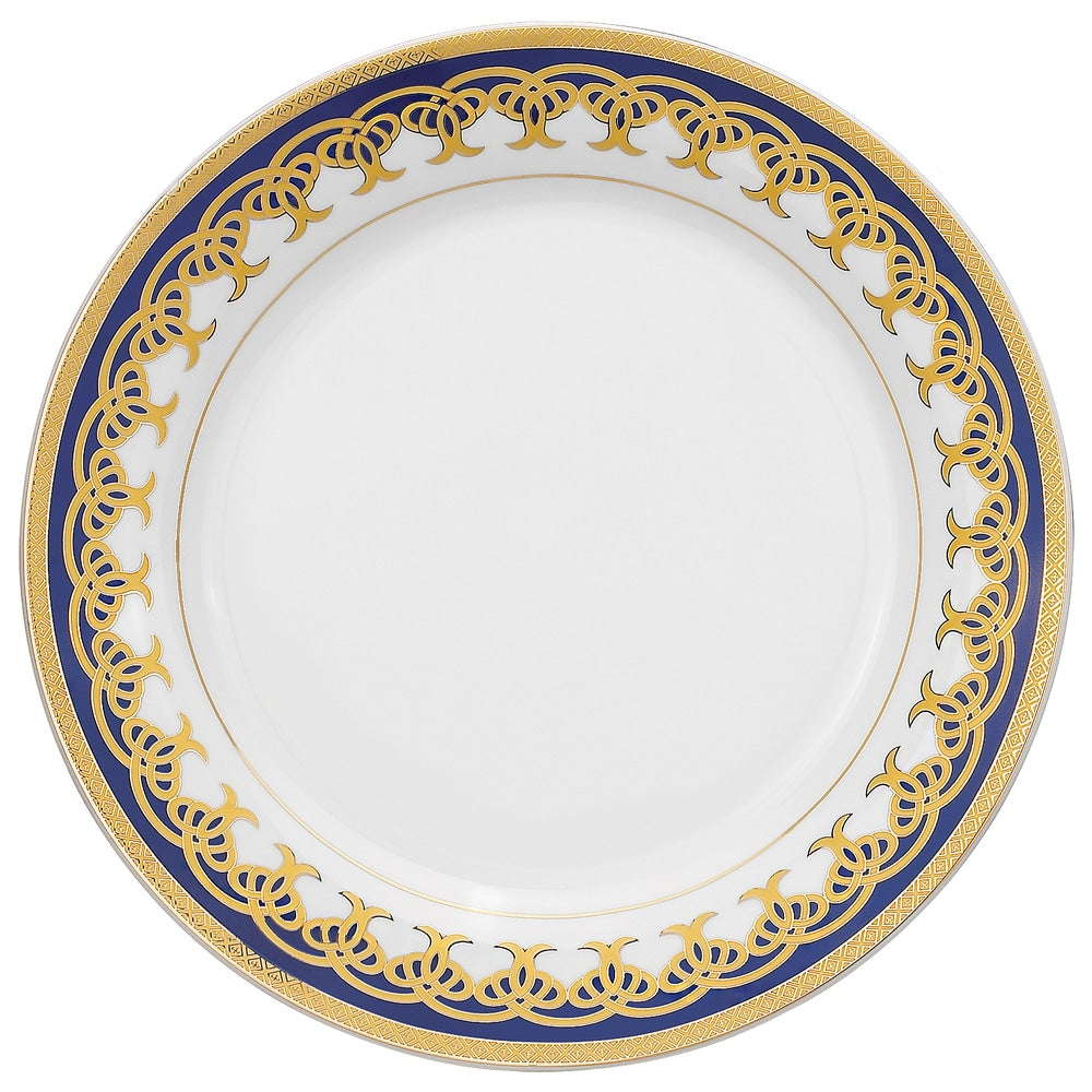 Service de table en porcelaine Lorren Home Trends, 57 pièces, aux accents dorés et bleus