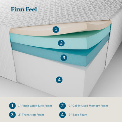 Matelas Lucid en mousse à mémoire de forme gel de 14 pouces