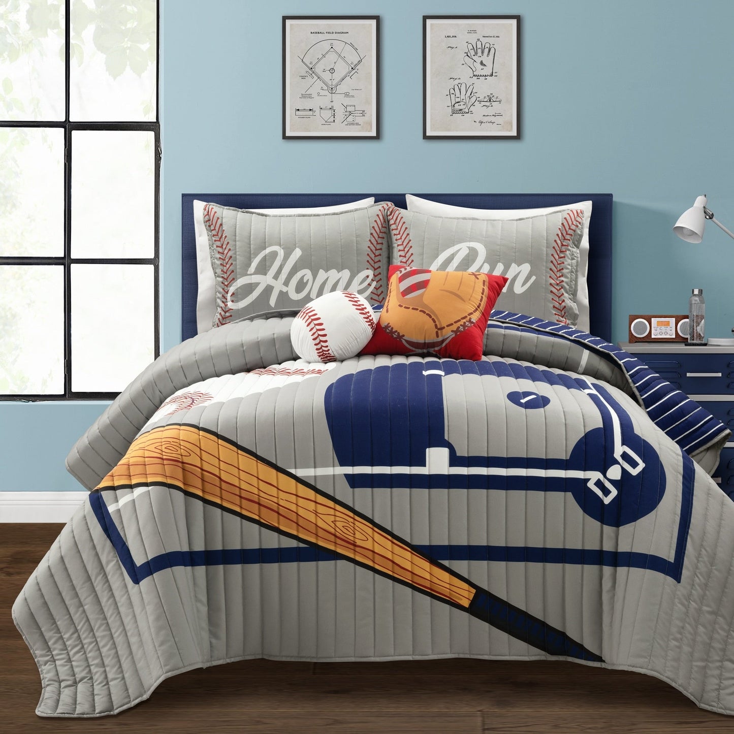 Couette surdimensionnée réversible pour enfants Lush Decor Baseball Game