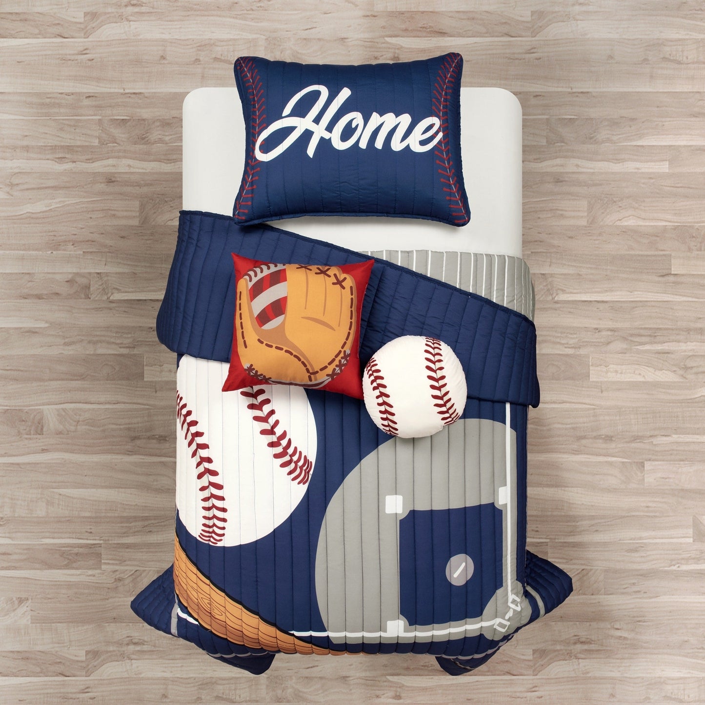 Couette surdimensionnée réversible pour enfants Lush Decor Baseball Game