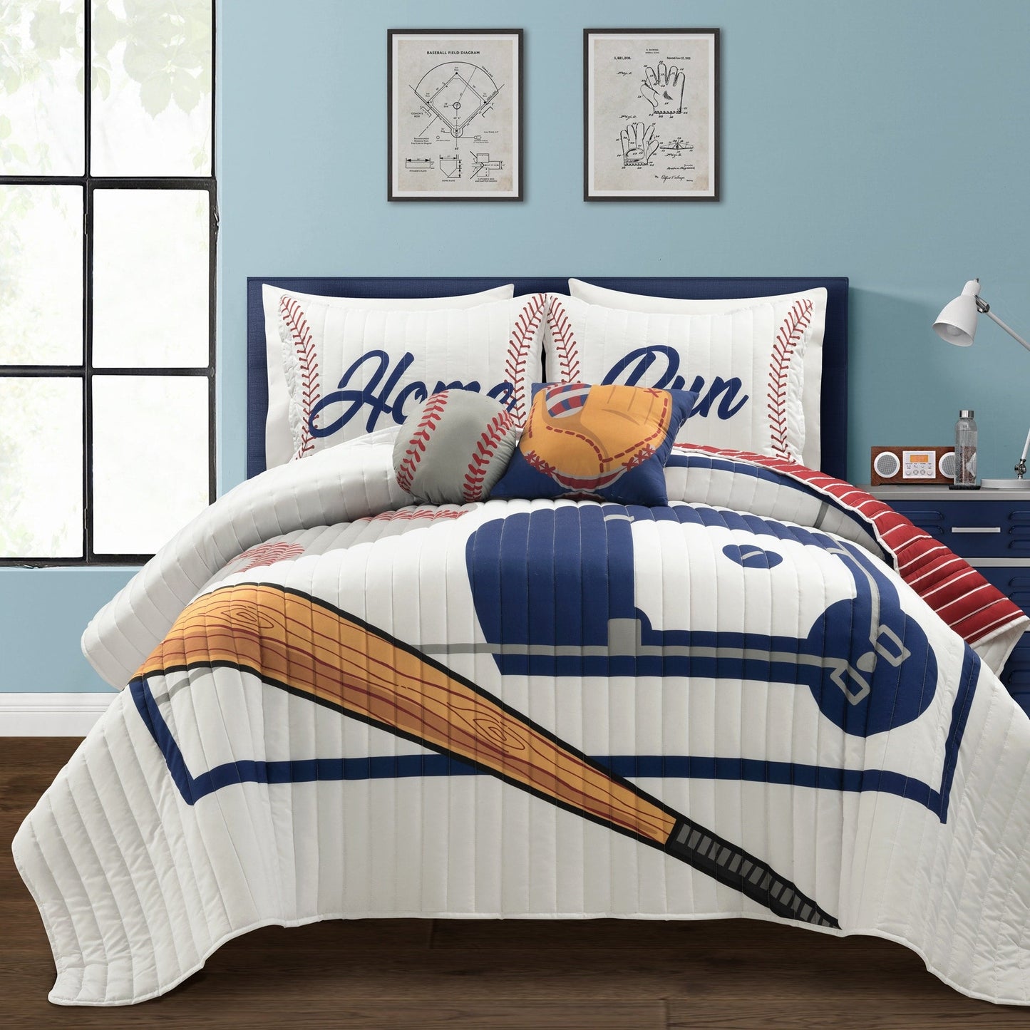 Couette surdimensionnée réversible pour enfants Lush Decor Baseball Game