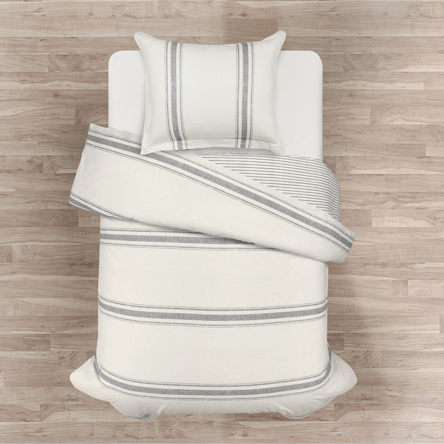 Parure de lit 3 pièces à rayures style ferme Lush Decor