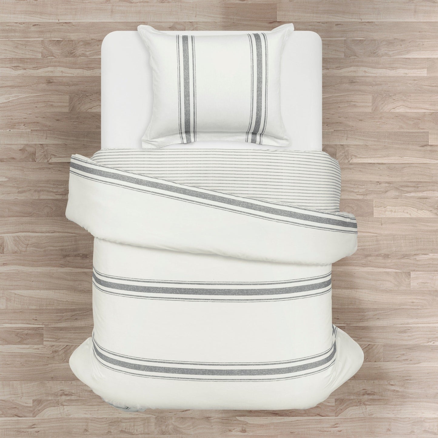 Parure de lit 3 pièces à rayures style ferme Lush Decor