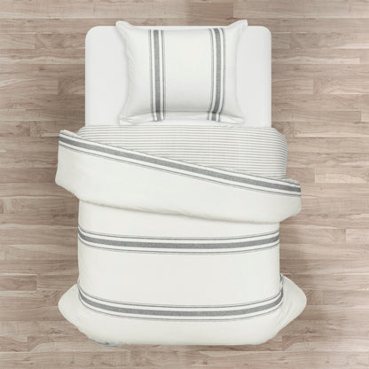 Parure de lit 3 pièces à rayures style ferme Lush Decor