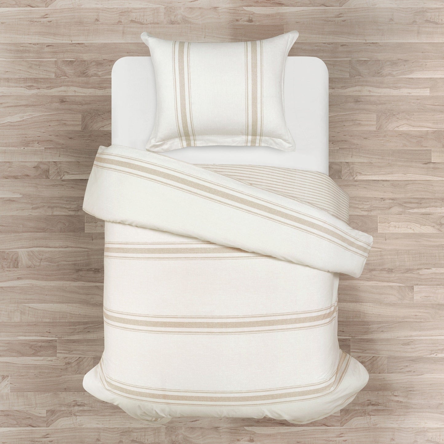 Parure de lit 3 pièces à rayures style ferme Lush Decor