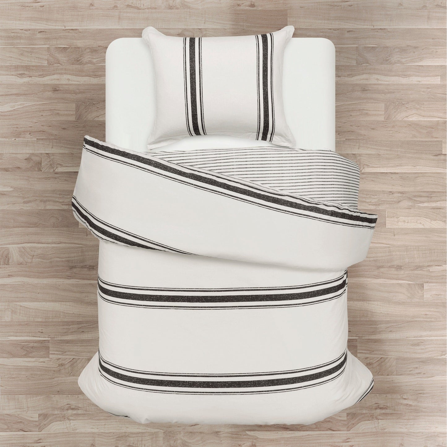 Parure de lit 3 pièces à rayures style ferme Lush Decor