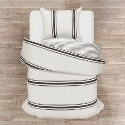 Parure de lit 3 pièces à rayures style ferme Lush Decor