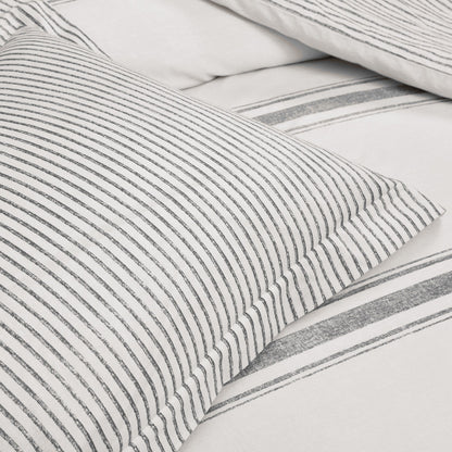 Parure de lit 3 pièces à rayures style ferme Lush Decor