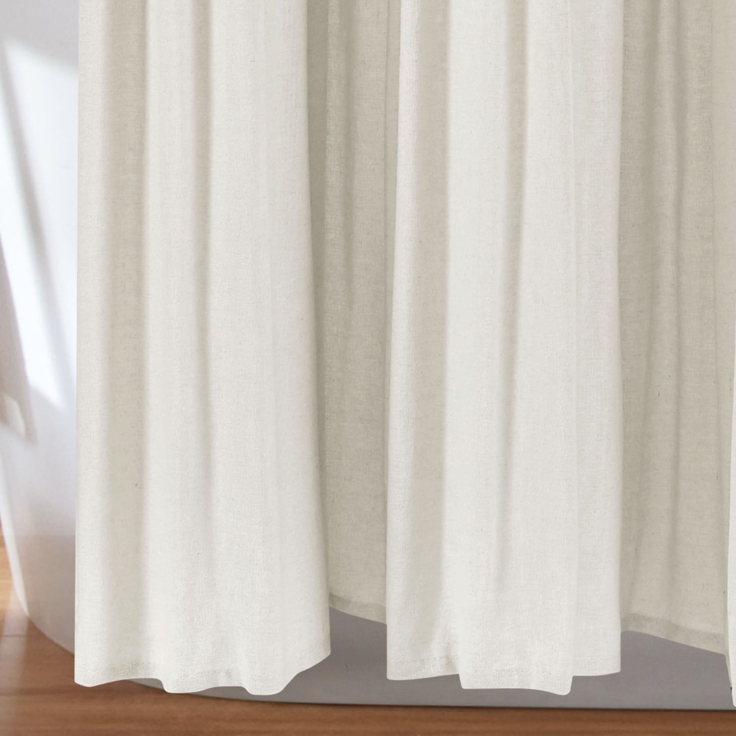 Rideau de douche à boutons en lin bicolore Lush Decor