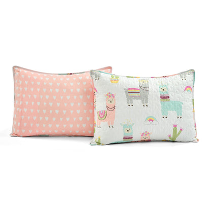 Ensemble de courtepointe réversible à imprimé cactus lama du sud-ouest de Lush Decor