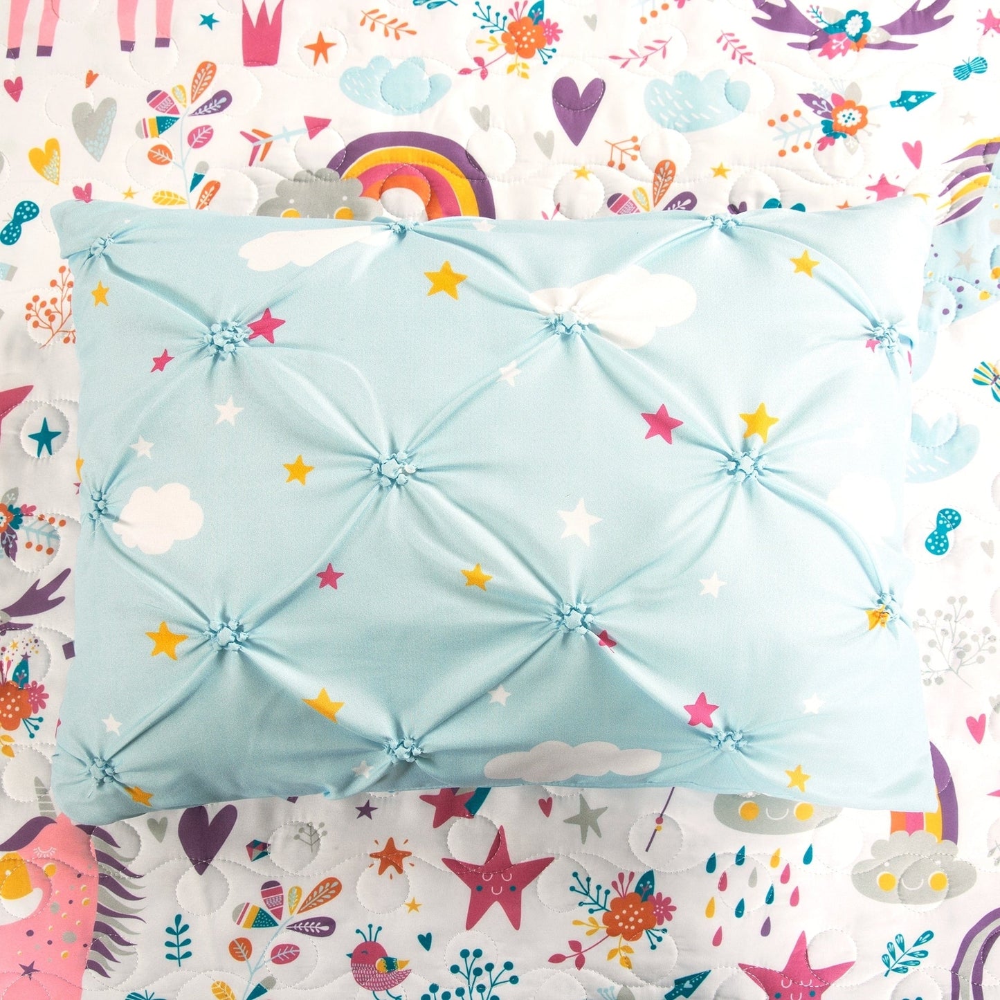 Ensemble de courtepointe à motif licorne/cœur Marguerite Porch &amp; Den