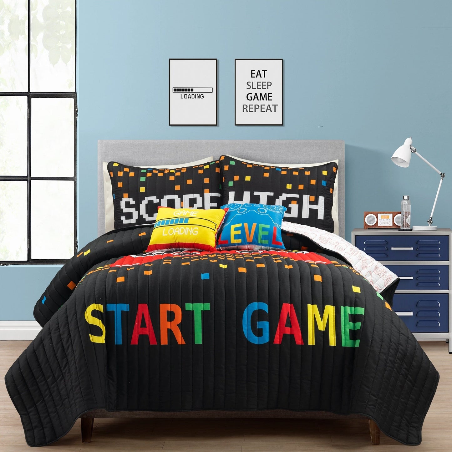 Ensemble de courtepointe 5 pièces pour enfants Lush Decor à thème jeux vidéo