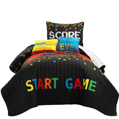 Ensemble de courtepointe 5 pièces pour enfants Lush Decor à thème jeux vidéo