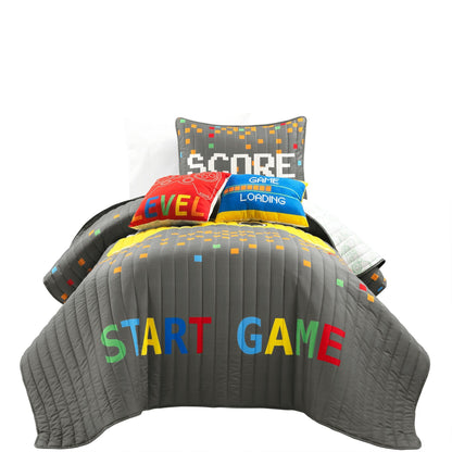 Ensemble de courtepointe 5 pièces pour enfants Lush Decor à thème jeux vidéo