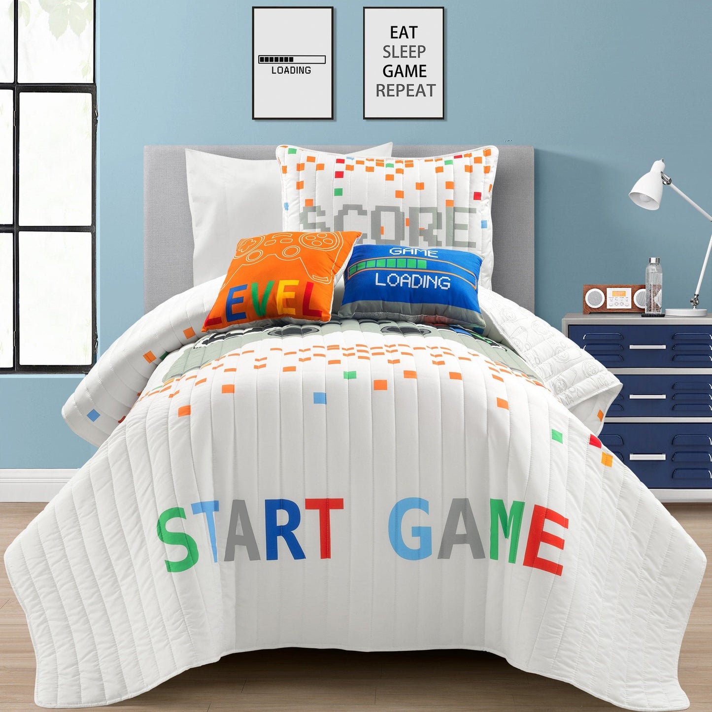 Ensemble de courtepointe 5 pièces pour enfants Lush Decor à thème jeux vidéo