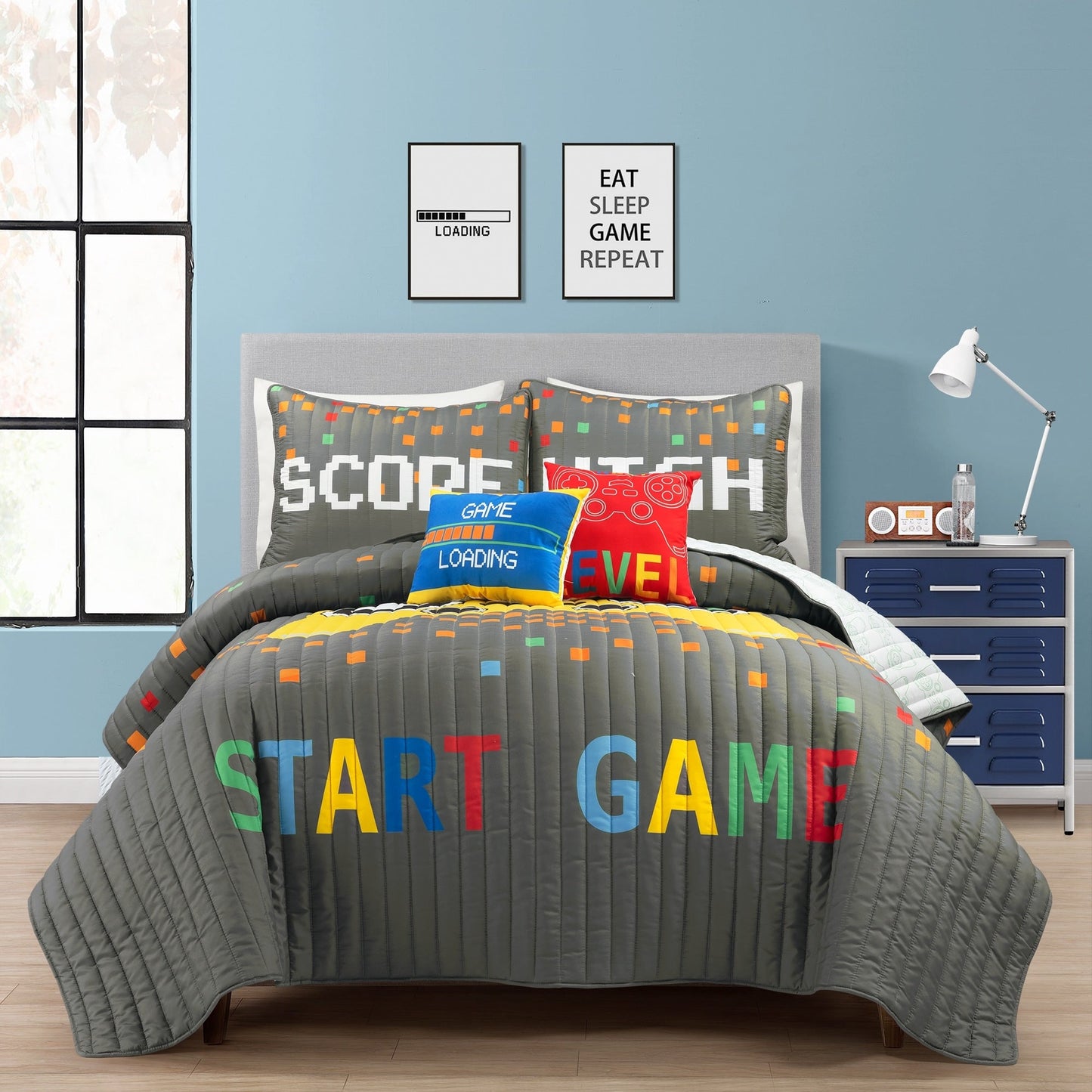 Ensemble de courtepointe 5 pièces pour enfants Lush Decor à thème jeux vidéo