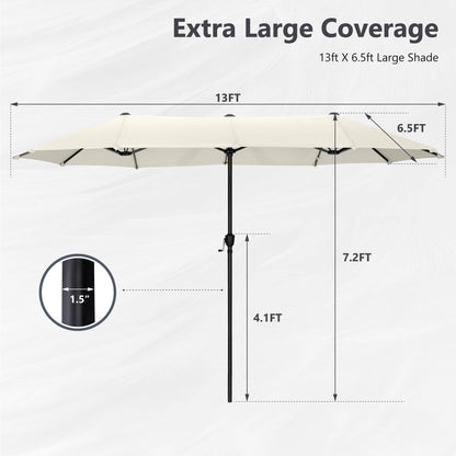 Parasol de patio double face MAISON ARTS extra large de 13 pieds avec manivelle