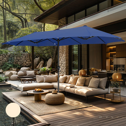 Parasol de patio double face MAISON ARTS extra large de 13 pieds avec manivelle