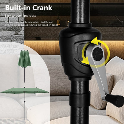 Parasol de patio double face MAISON ARTS extra large de 13 pieds avec manivelle