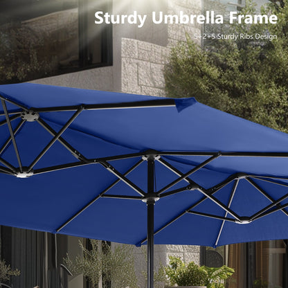 Parasol de patio double face MAISON ARTS extra large de 13 pieds avec manivelle