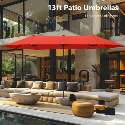 Parasol de patio double face MAISON ARTS extra large de 13 pieds avec manivelle