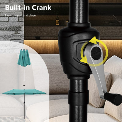 Parasol de patio double face MAISON ARTS extra large de 13 pieds avec manivelle