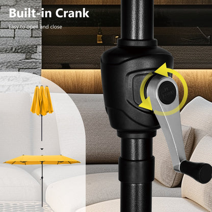 Parasol de patio double face MAISON ARTS extra large de 13 pieds avec manivelle