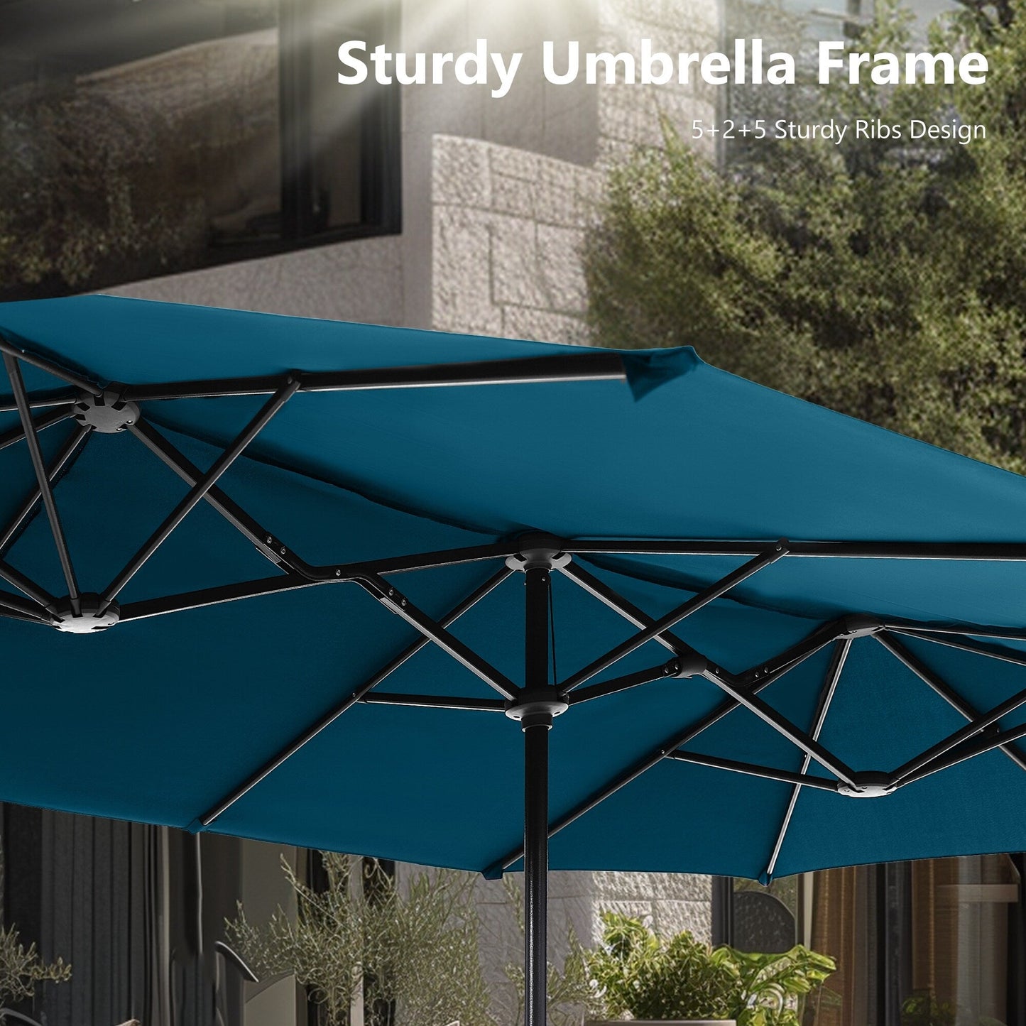 Parasol de patio double face MAISON ARTS extra large de 13 pieds avec manivelle