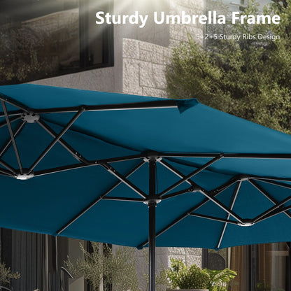 Parasol de patio double face MAISON ARTS extra large de 13 pieds avec manivelle