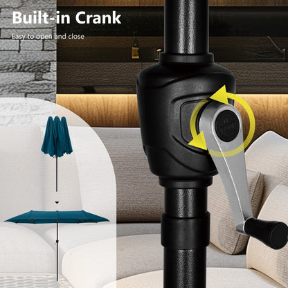 Parasol de patio double face MAISON ARTS extra large de 13 pieds avec manivelle