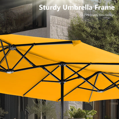 Parasol de patio double face MAISON ARTS extra large de 13 pieds avec manivelle