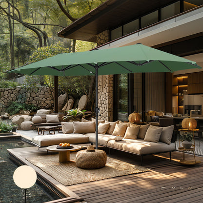 Parasol de patio double face MAISON ARTS extra large de 13 pieds avec manivelle