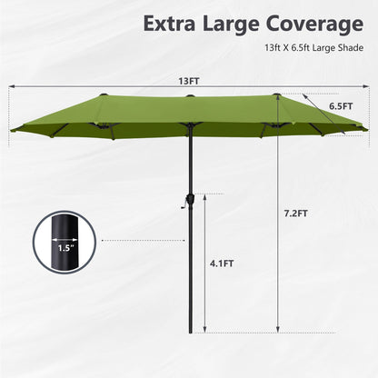 Parasol de patio double face MAISON ARTS extra large de 13 pieds avec manivelle