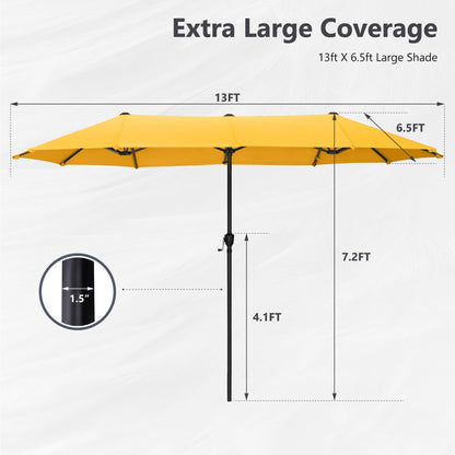 Parasol de patio double face MAISON ARTS extra large de 13 pieds avec manivelle