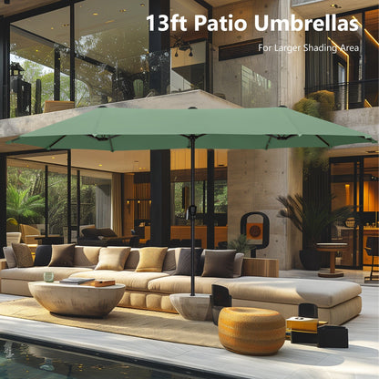 Parasol de patio double face MAISON ARTS extra large de 13 pieds avec manivelle