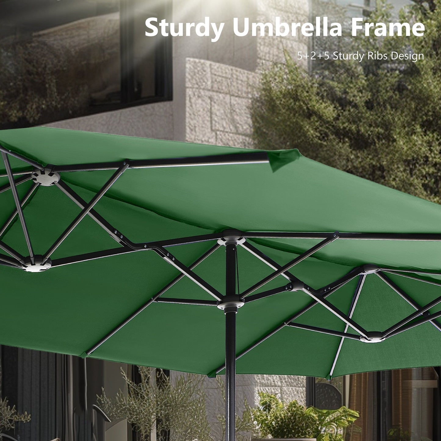 Parasol de patio double face MAISON ARTS extra large de 13 pieds avec manivelle