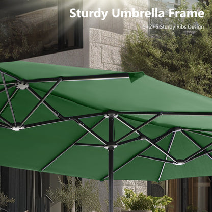 Parasol de patio double face MAISON ARTS extra large de 13 pieds avec manivelle