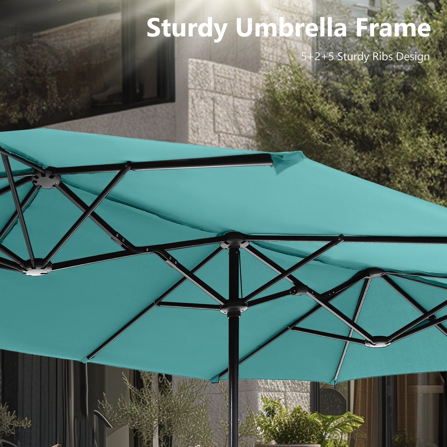 Parasol de patio double face MAISON ARTS extra large de 13 pieds avec manivelle