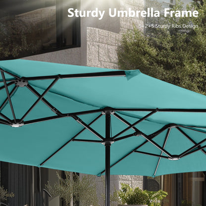 Parasol de patio double face MAISON ARTS extra large de 13 pieds avec manivelle