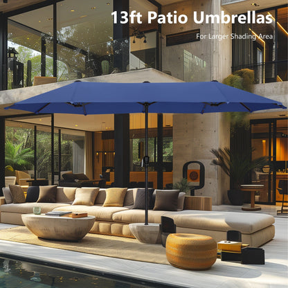 Parasol de patio double face MAISON ARTS extra large de 13 pieds avec manivelle