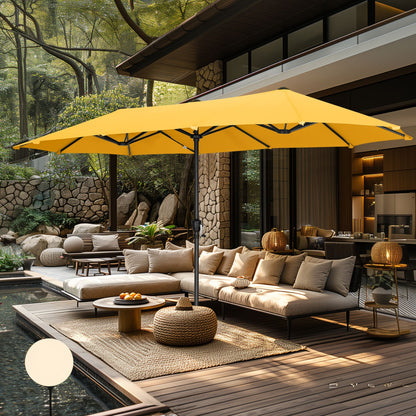 Parasol de patio double face MAISON ARTS extra large de 13 pieds avec manivelle