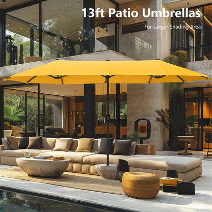 Parasol de patio double face MAISON ARTS extra large de 13 pieds avec manivelle