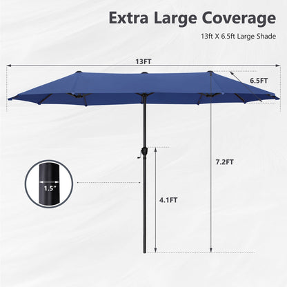 Parasol de patio double face MAISON ARTS extra large de 13 pieds avec manivelle