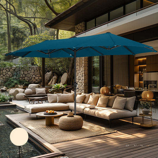 Parasol de patio double face MAISON ARTS extra large de 13 pieds avec manivelle