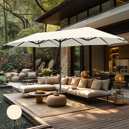 Parasol de patio double face MAISON ARTS extra large de 13 pieds avec manivelle