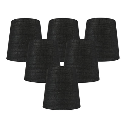 Abat-jour de lustre à clipser en lin MERIVILLE, 4 pouces sur 5 pouces sur 5 pouces